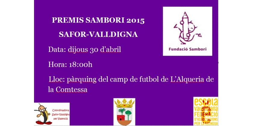 Premis Sambori 2015 a la Safor-Valldigna